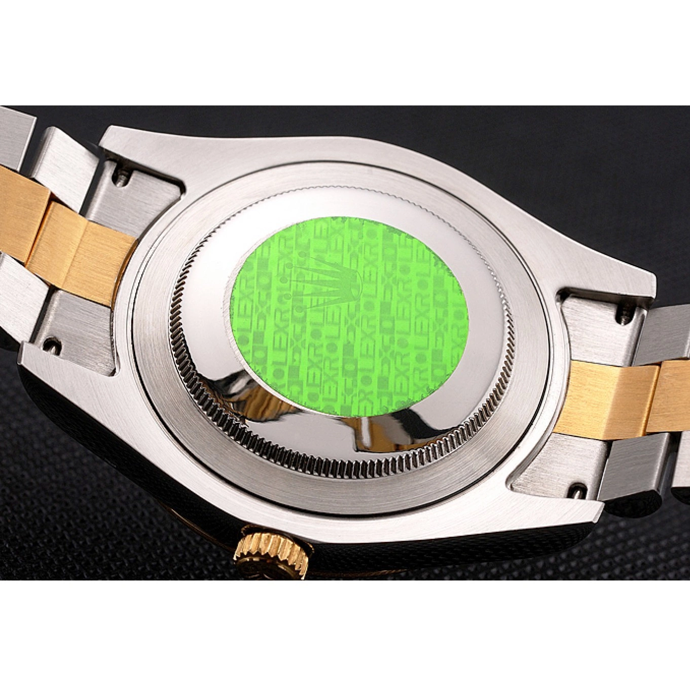 Aaa fake watches Black Bezel Tone Bracelet Datejust Gold Stainless Two Rolex Dial Swiss Case Steel 0602